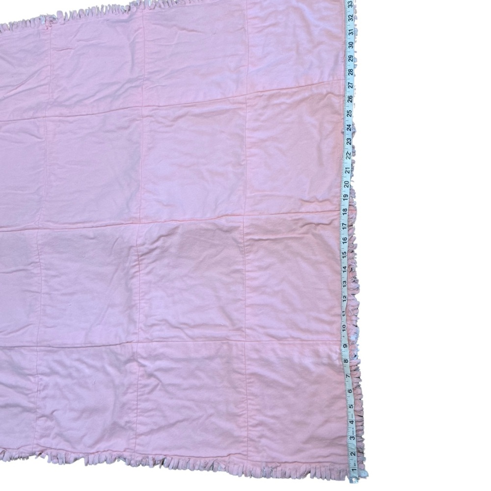 Handmade Pink Rag Quiltโ Baby Blanket โ Brand New - Picture 3 of 4